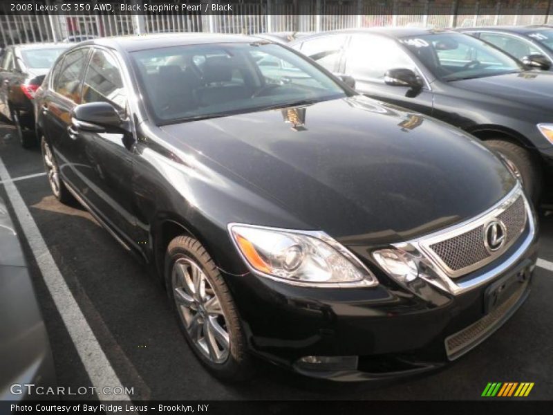 Black Sapphire Pearl / Black 2008 Lexus GS 350 AWD