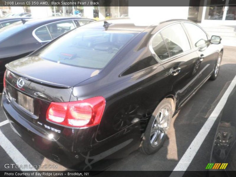 Black Sapphire Pearl / Black 2008 Lexus GS 350 AWD