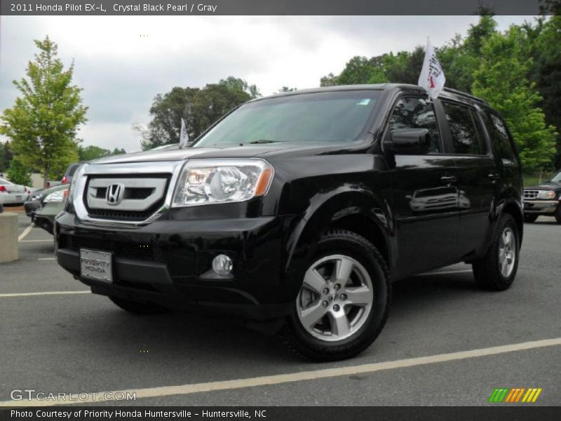 Crystal Black Pearl / Gray 2011 Honda Pilot EX-L