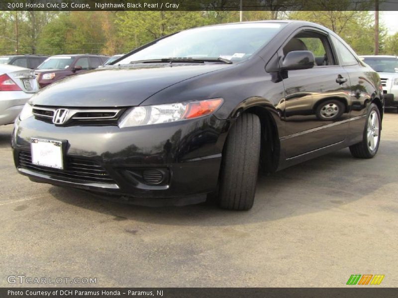 Nighthawk Black Pearl / Gray 2008 Honda Civic EX Coupe