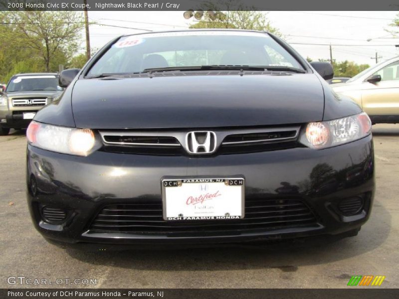 Nighthawk Black Pearl / Gray 2008 Honda Civic EX Coupe