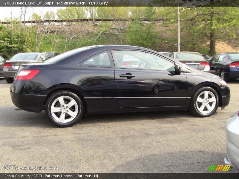 Nighthawk Black Pearl / Gray 2008 Honda Civic EX Coupe