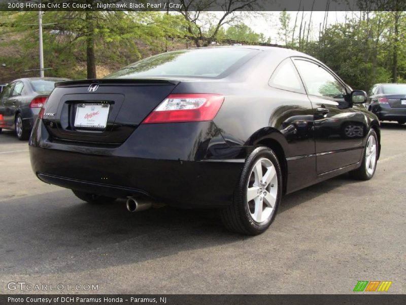 Nighthawk Black Pearl / Gray 2008 Honda Civic EX Coupe