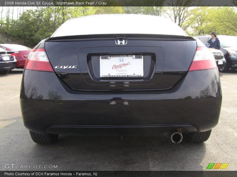 Nighthawk Black Pearl / Gray 2008 Honda Civic EX Coupe