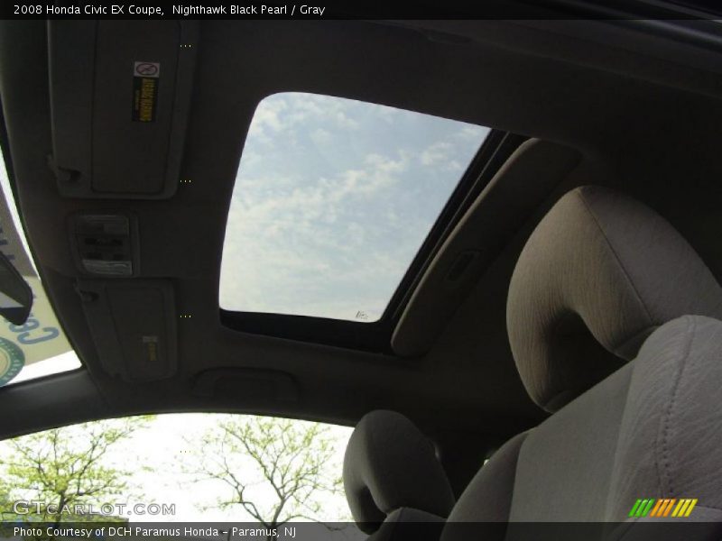 Nighthawk Black Pearl / Gray 2008 Honda Civic EX Coupe