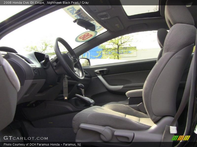Nighthawk Black Pearl / Gray 2008 Honda Civic EX Coupe