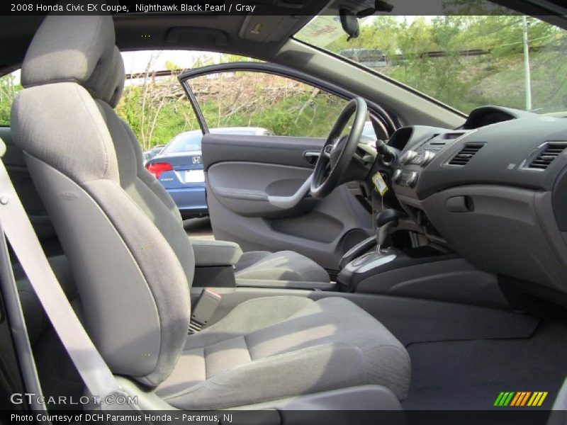 Nighthawk Black Pearl / Gray 2008 Honda Civic EX Coupe