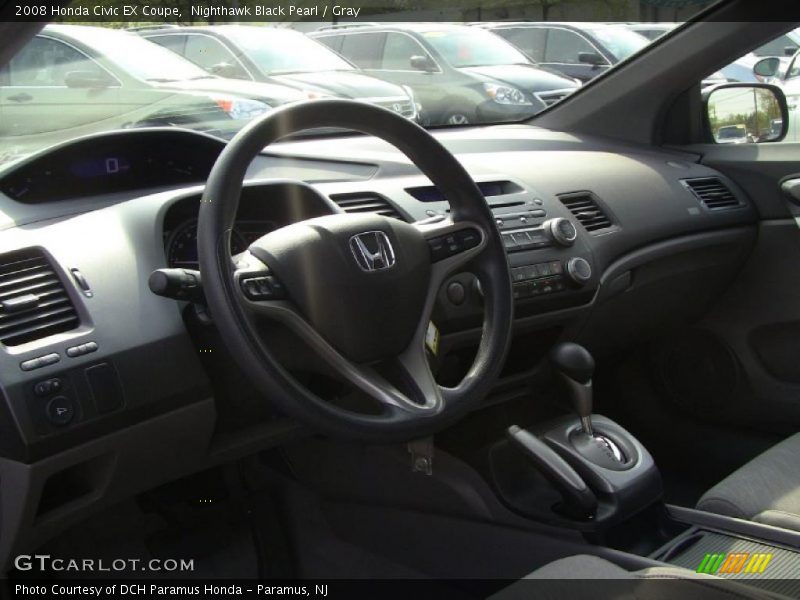 Nighthawk Black Pearl / Gray 2008 Honda Civic EX Coupe