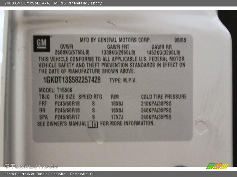 Liquid Silver Metallic / Ebony 2008 GMC Envoy SLE 4x4