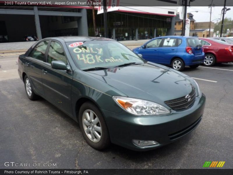 Aspen Green Pearl / Taupe 2003 Toyota Camry XLE V6