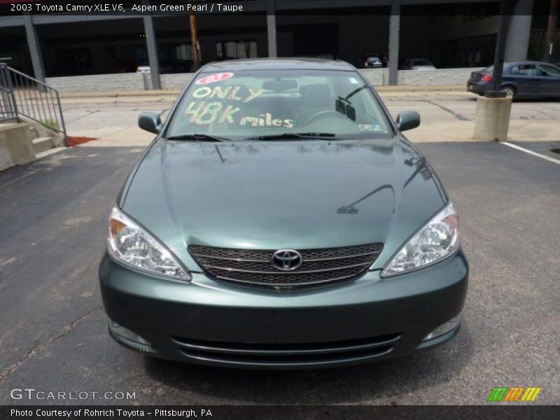 Aspen Green Pearl / Taupe 2003 Toyota Camry XLE V6