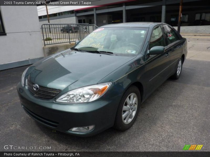 Aspen Green Pearl / Taupe 2003 Toyota Camry XLE V6