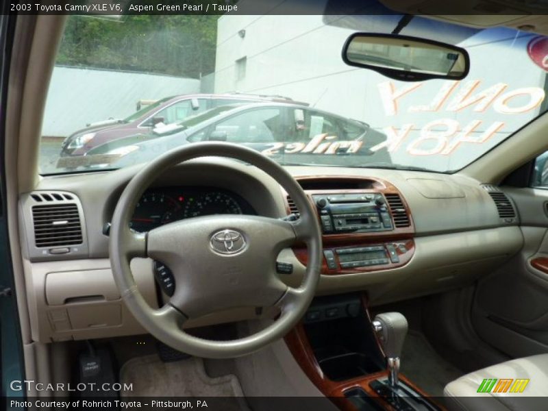 Aspen Green Pearl / Taupe 2003 Toyota Camry XLE V6