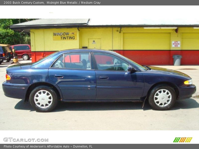 Midnight Blue Metallic / Medium Gray 2003 Buick Century Custom