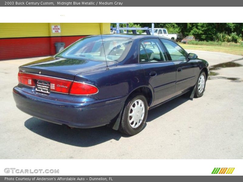 Midnight Blue Metallic / Medium Gray 2003 Buick Century Custom