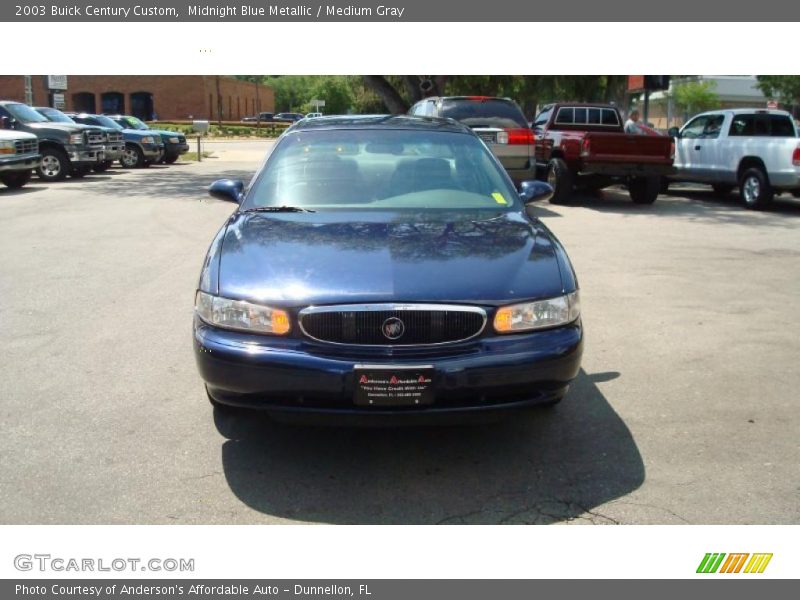 Midnight Blue Metallic / Medium Gray 2003 Buick Century Custom