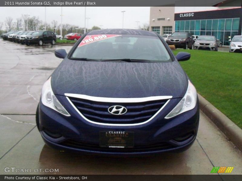 Indigo Blue Pearl / Black 2011 Hyundai Sonata GLS