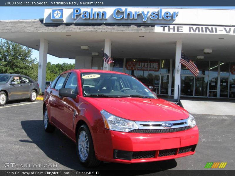 Vermillion Red / Medium Stone 2008 Ford Focus S Sedan