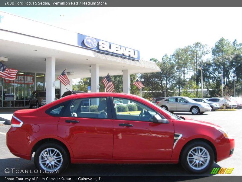 Vermillion Red / Medium Stone 2008 Ford Focus S Sedan