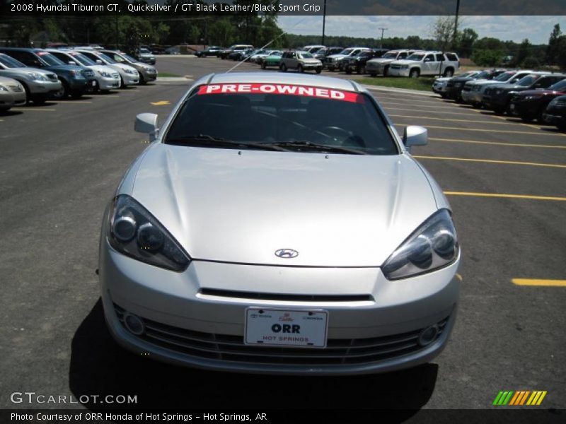 Quicksilver / GT Black Leather/Black Sport Grip 2008 Hyundai Tiburon GT