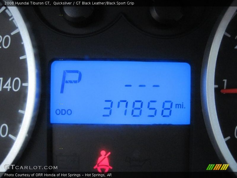 Quicksilver / GT Black Leather/Black Sport Grip 2008 Hyundai Tiburon GT