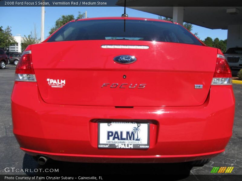Vermillion Red / Medium Stone 2008 Ford Focus S Sedan