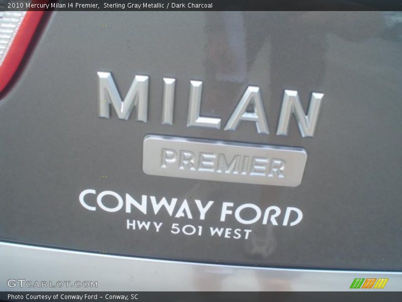 Sterling Gray Metallic / Dark Charcoal 2010 Mercury Milan I4 Premier