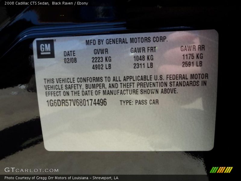 Black Raven / Ebony 2008 Cadillac CTS Sedan