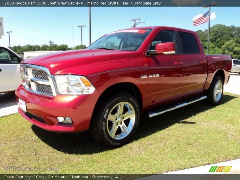 Inferno Red Crystal Pearl / Dark Slate Gray 2009 Dodge Ram 1500 Sport Crew Cab 4x4