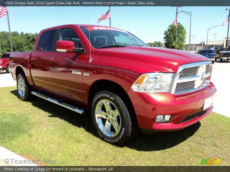Inferno Red Crystal Pearl / Dark Slate Gray 2009 Dodge Ram 1500 Sport Crew Cab 4x4