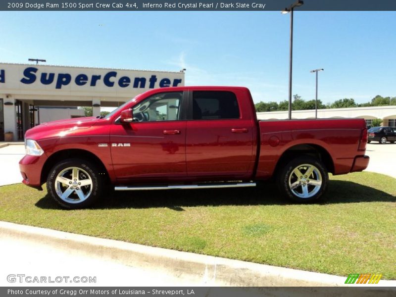 Inferno Red Crystal Pearl / Dark Slate Gray 2009 Dodge Ram 1500 Sport Crew Cab 4x4
