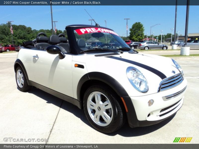 Pepper White / Carbon Black/Black 2007 Mini Cooper Convertible