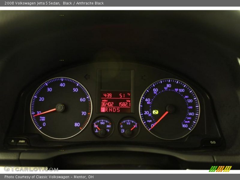 Black / Anthracite Black 2008 Volkswagen Jetta S Sedan