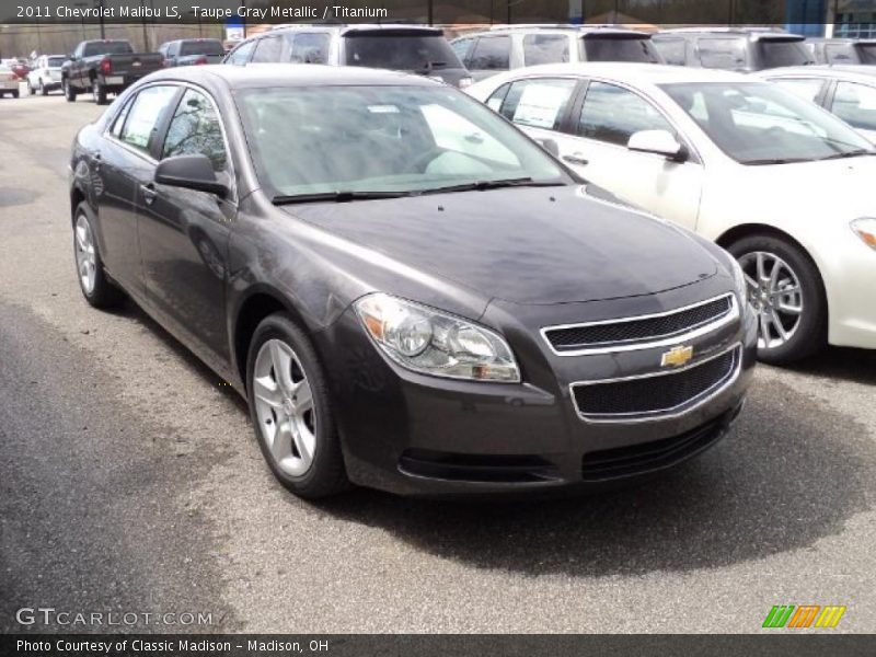Taupe Gray Metallic / Titanium 2011 Chevrolet Malibu LS