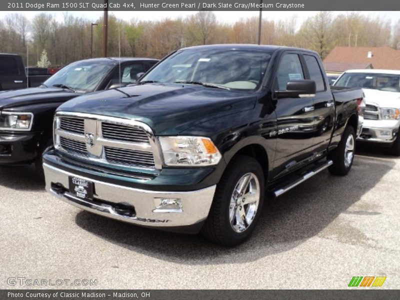 Hunter Green Pearl / Dark Slate Gray/Medium Graystone 2011 Dodge Ram 1500 SLT Quad Cab 4x4