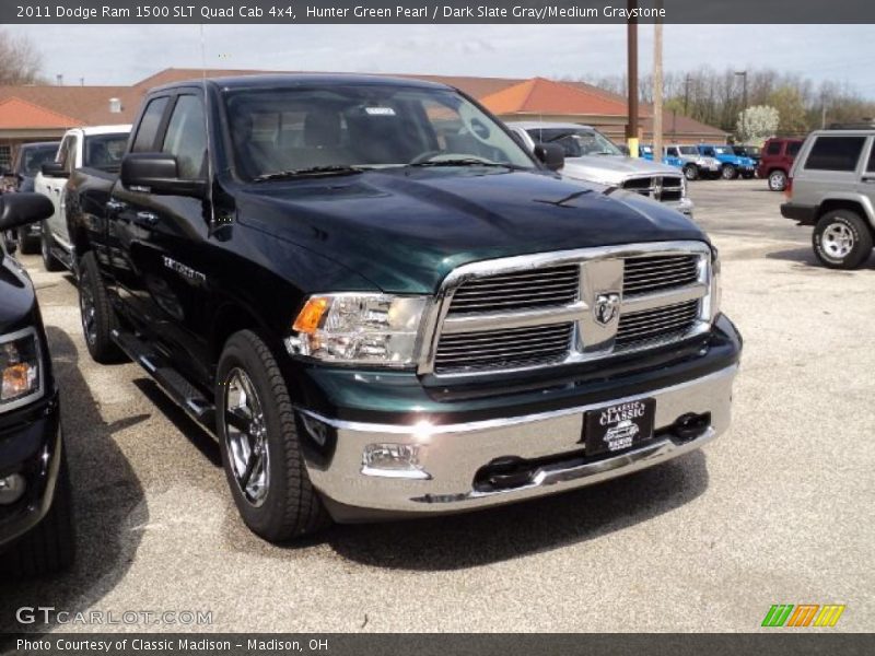 Hunter Green Pearl / Dark Slate Gray/Medium Graystone 2011 Dodge Ram 1500 SLT Quad Cab 4x4