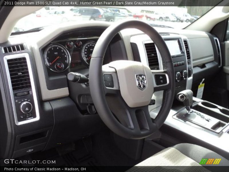 Hunter Green Pearl / Dark Slate Gray/Medium Graystone 2011 Dodge Ram 1500 SLT Quad Cab 4x4