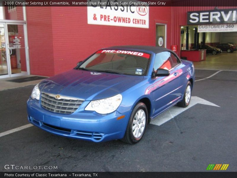 Marathon Blue Pearl / Dark Slate Gray/Light Slate Gray 2008 Chrysler Sebring LX Convertible