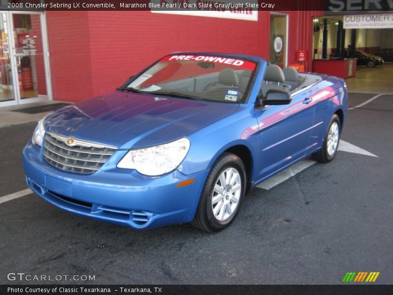 Marathon Blue Pearl / Dark Slate Gray/Light Slate Gray 2008 Chrysler Sebring LX Convertible