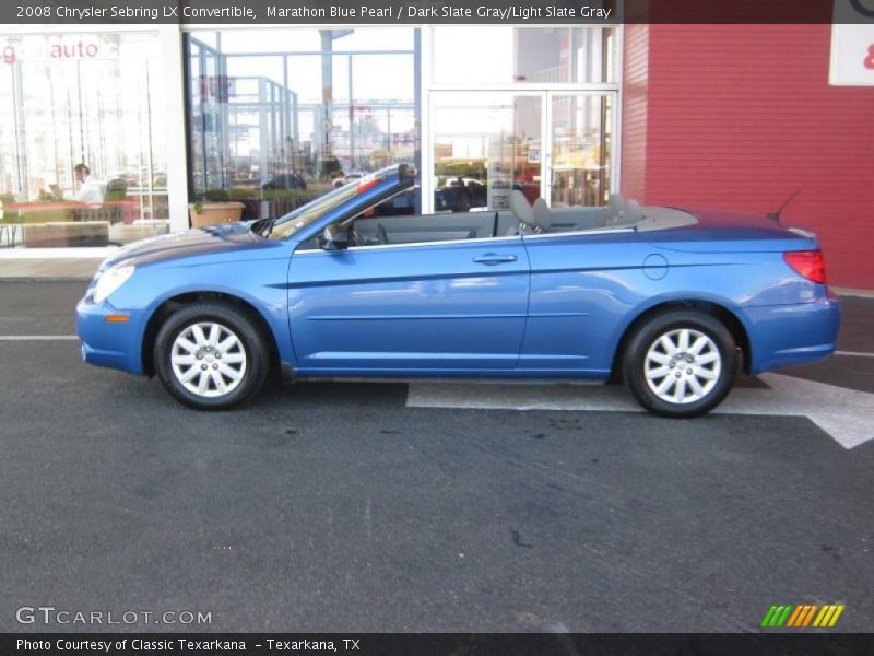 Marathon Blue Pearl / Dark Slate Gray/Light Slate Gray 2008 Chrysler Sebring LX Convertible
