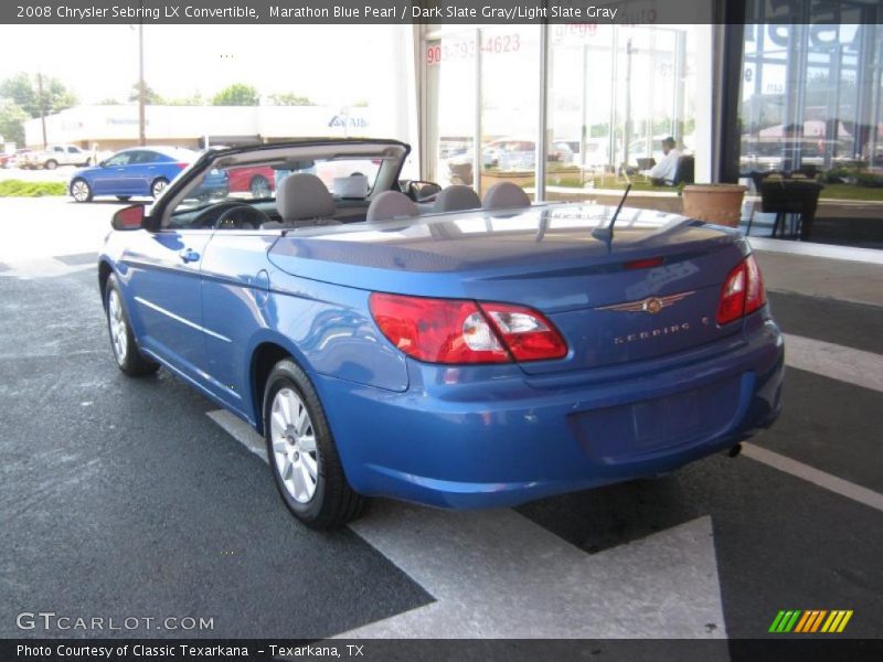 Marathon Blue Pearl / Dark Slate Gray/Light Slate Gray 2008 Chrysler Sebring LX Convertible
