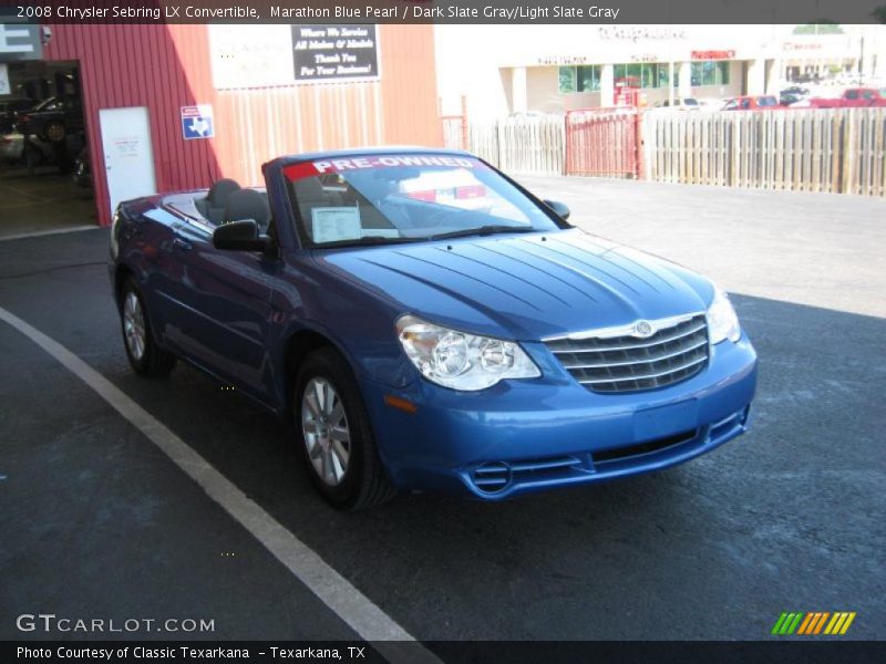 Marathon Blue Pearl / Dark Slate Gray/Light Slate Gray 2008 Chrysler Sebring LX Convertible