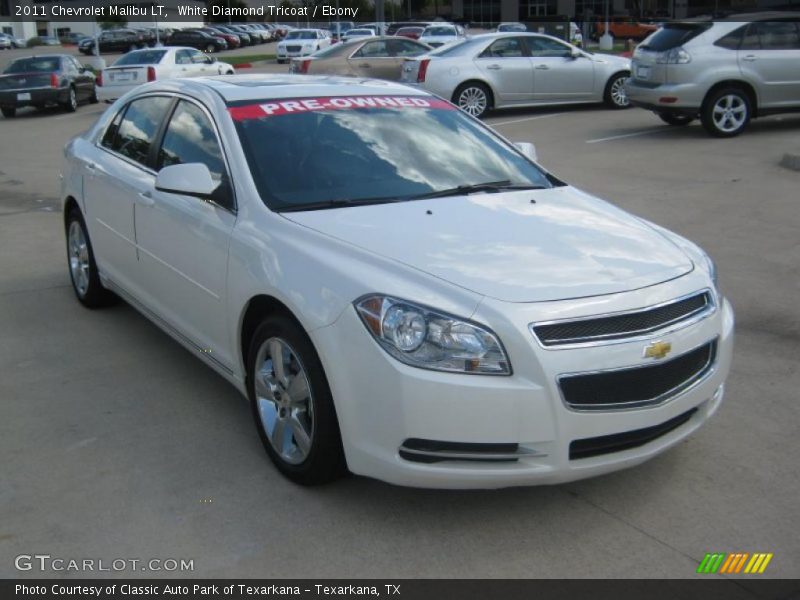 White Diamond Tricoat / Ebony 2011 Chevrolet Malibu LT