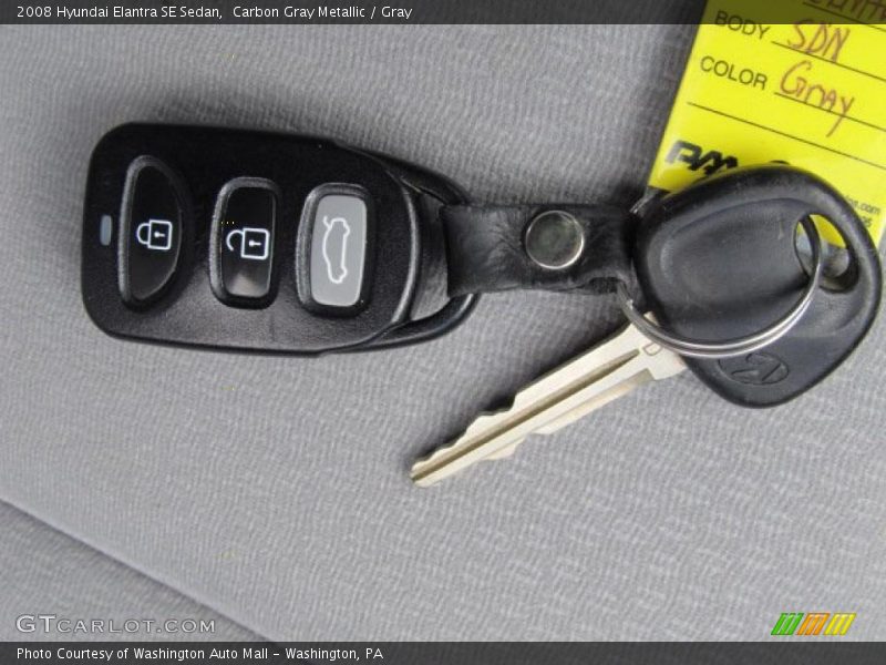 Carbon Gray Metallic / Gray 2008 Hyundai Elantra SE Sedan