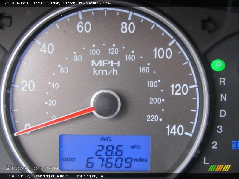 Carbon Gray Metallic / Gray 2008 Hyundai Elantra SE Sedan
