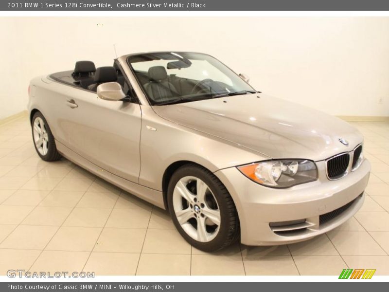 Cashmere Silver Metallic / Black 2011 BMW 1 Series 128i Convertible