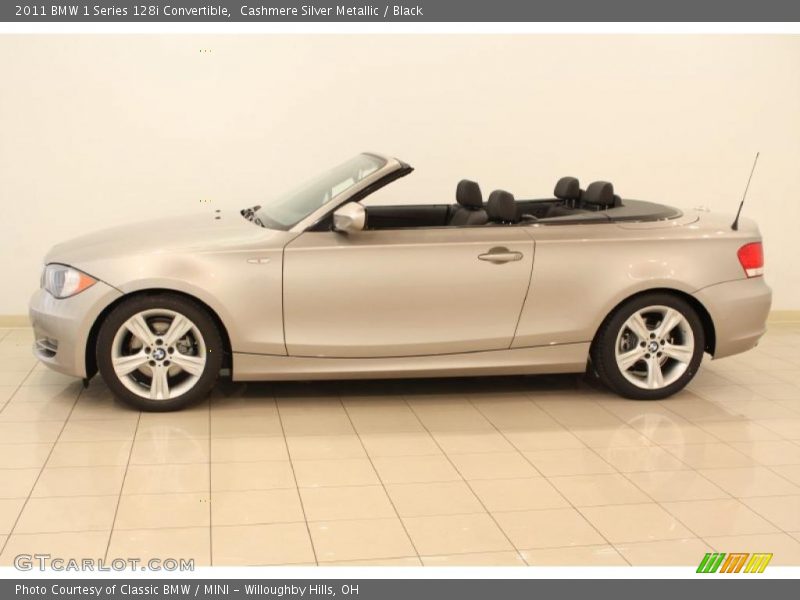 Cashmere Silver Metallic / Black 2011 BMW 1 Series 128i Convertible
