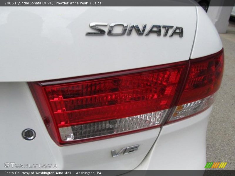 Powder White Pearl / Beige 2006 Hyundai Sonata LX V6