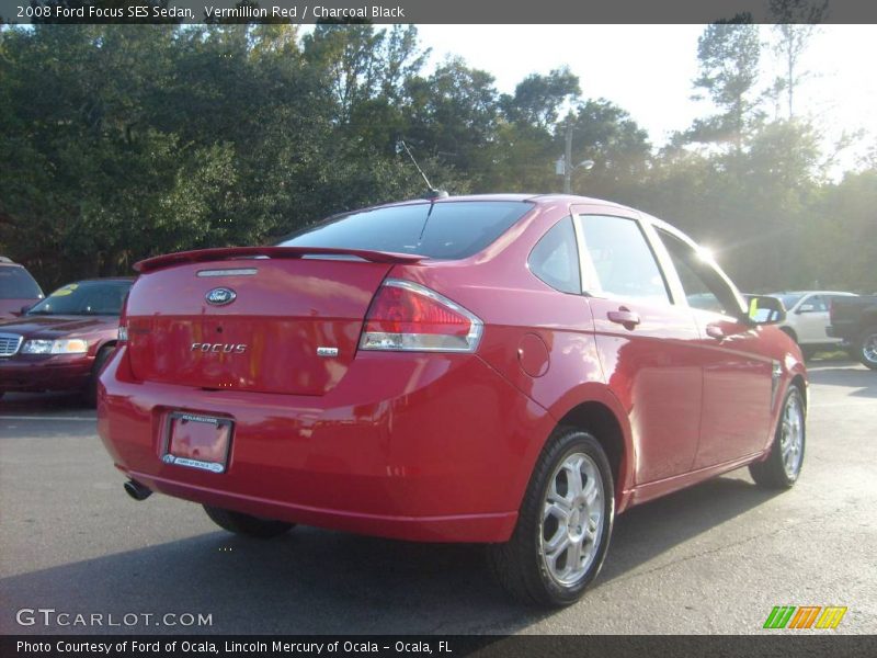 Vermillion Red / Charcoal Black 2008 Ford Focus SES Sedan