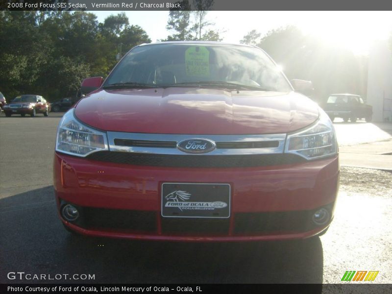 Vermillion Red / Charcoal Black 2008 Ford Focus SES Sedan